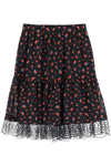 See By Chloé Tiered Skirt Multicolor Size 10 99% Polyester, 1% Elastane In Multicolor