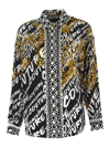 Versace Jeans Couture Brushed Logo-print Long-sleeve Shirt In Black