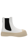 Marni Pablo Ankle Boots In Luxurious Nappa Leather In White/black