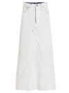 Maison Margiela Coated Denim Long Skirt In White