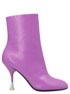 3juin Round-toe Ankle 100mm Boots In Purple
