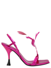 3juin Kimi Sandal In Metallised Fuchsia Leather In Fuchsia