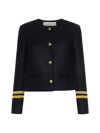 Blanca Vita Stripe-trim Military Jacket In Onice