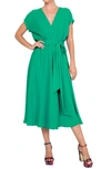 Meghan La Jasmine Midi Dress In Emerald