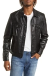 Schott Naked Cowhide Trucker Jacket In Black