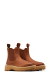 Sorel Women's Round Toe Pull-on Water Proof Rubber Sole Ankle Boot Camel In Scorch/ Tawny Buff