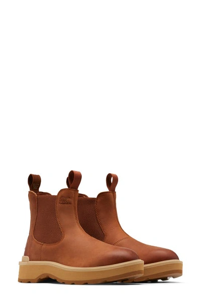 Sorel Women's Round Toe Pull-on Water Proof Rubber Sole Ankle Boot Camel In Scorch/tawny Buff