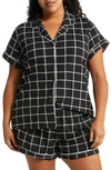 Nordstrom Moonlight Eco Short Pajamas In Black Window Pane