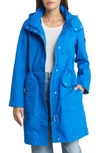Joules Loxley Long Waterproof Raincoat In Lapwing Blue
