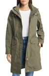 Joules Loxley Long Waterproof Raincoat In Grape Leaf