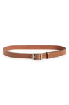 Rag & Bone Brown Leather Boyfriend Belt In Chestnut