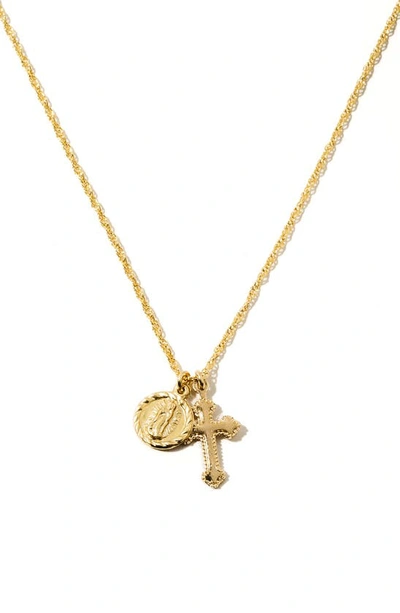 Child Of Wild The Hail Mary Dainty Pendant Necklace In Gold