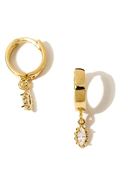 Child Of Wild Sophia Drop Huggie Hoop Earrings In Gold