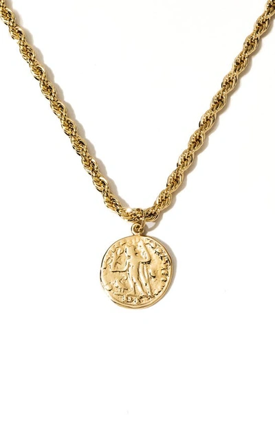 Child Of Wild The Corda Coin Pendant Necklace In Gold