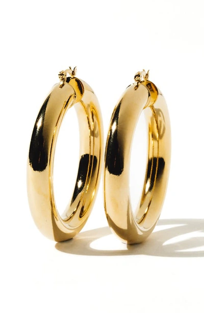 Child Of Wild Aubree Large Tube Hoop Earrings In Gold