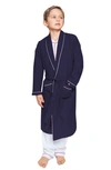 Petite Plume Unisex Flannel Robe - Little Kid, Big Kid In Navy