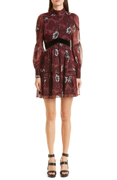 Ted Baker Coriey Ladder Trim Insert High Neck Dress In Red