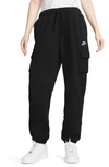 Nike Women's  Sportswear Club Fleece Mid-rise Oversized Cargo Sweatpants In Black