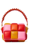 Kate Spade Boxxy Smooth Leather Large Crossbody Bag In Fiery Orange Multi