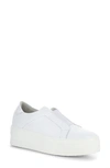 Bos. & Co. Mona Platform Slip-on Sneaker In Bianco Feel/ Patent/ Elastic