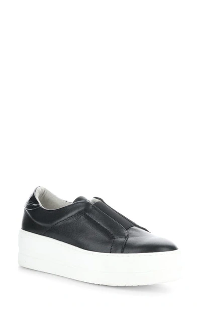 Bos. & Co. Mona Platform Slip-on Sneaker In Black Feel/ Patent/ Elastic