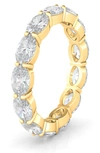 Hautecarat Oval Lab Created Diamond Eternity Ring In 2.73 Ctw Yellow Gold