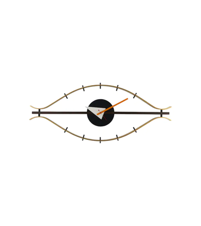 Vitra Eye Clock In Walnut/brass