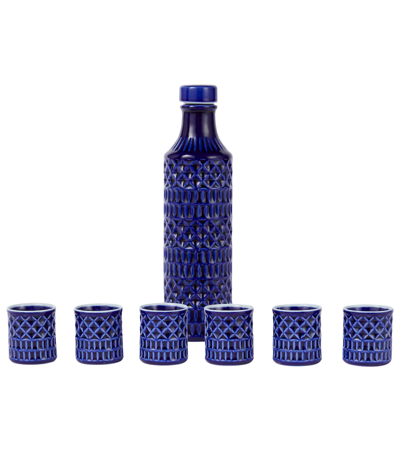 Sargadelos Portomarínico 7-piece Wine Set In Blue