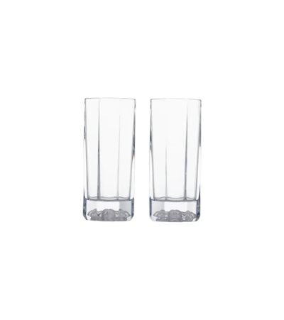Versace Home Medusa Lumière Set Of 2 Long Glasses In Tra