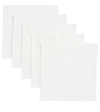 Once Milano Set Of 5 Linen Cocktail Napkins In Whi