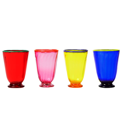 La Doublej Rainbow Set Of Four Murano Glasses In Multicolor
