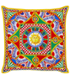 Dolce & Gabbana Casa Medium Printed Canvas Cushion In Mul