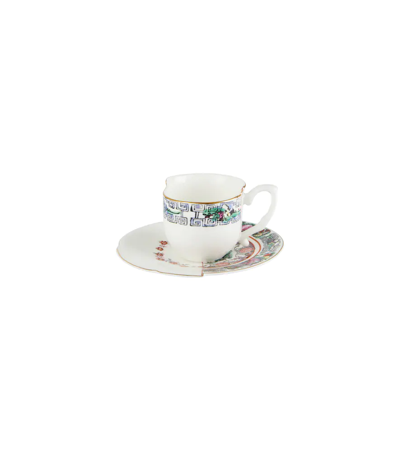 Seletti Tamara Hybrid Porcelain Coffee Cup And Saucer In Mul