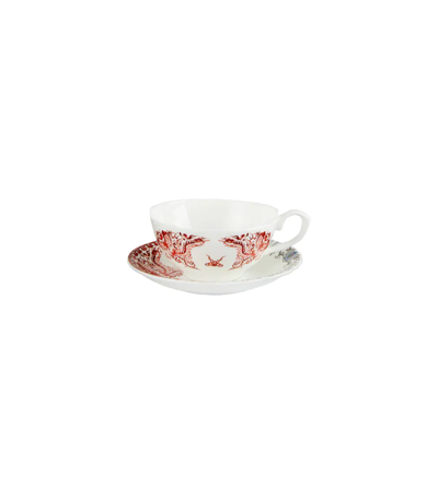 Seletti Hybrid Zora Teacup And Saucer Set In White