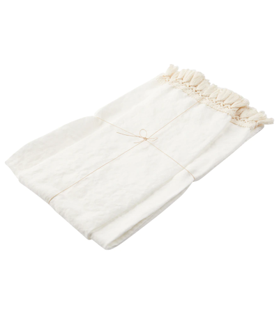 Once Milano Linen Hand Towel And Bath Towel Set In Whi