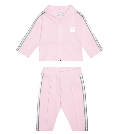 Emporio Armani Kids' Baby Cotton Tracksuit In Pink