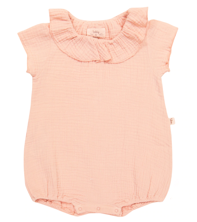 Il Gufo Baby Cotton Onesie In Smoothie Pink