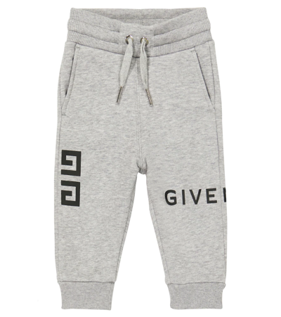 Givenchy Babies' 4g And Logo-print Jersey Sweatpants In Grey Marl