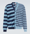 KENZO STRIPED WOOL AND COTTON CARDIGAN