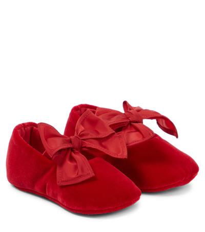 Il Gufo Baby Bow-embellished Ballet Flats In Cherry/christmas Red