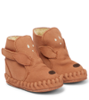 Donsje Baby Kapi Leather Booties In Walnut Nubuck