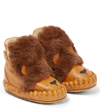 DONSJE BABY KAPI FAUX FUR AND LEATHER BOOTIES