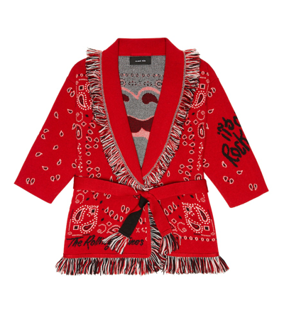 Alanui Kids' It's Only Rock 'n' Roll Cardigan (4-10 Years) In Red