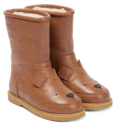 Donsje Wadudu Leather Boots In Cognac Leather