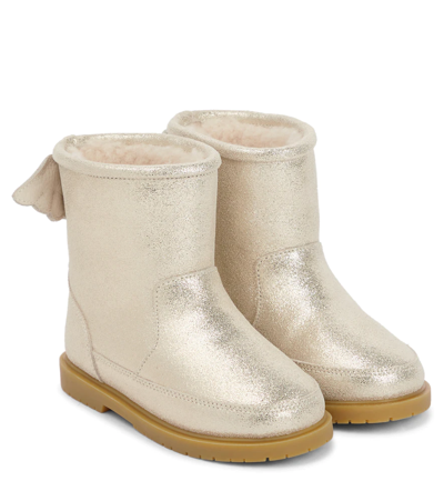 Donsje Metallic Leather Boots In Silver Metallic Leather