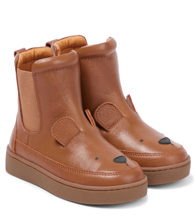 Donsje Wadudu Leather Boots In Cognac Leather