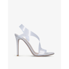 Gianvito Rossi Metropolis 70 Heeled Clear And Patent-leather Sandals In Silver