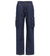 Magda Butrym Buttoned-pocket Relaxed-fit Mid-rise Denim Cargo Trousers In Navy