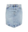Alexandre Vauthier Denim Miniskirt In Indigo Wash