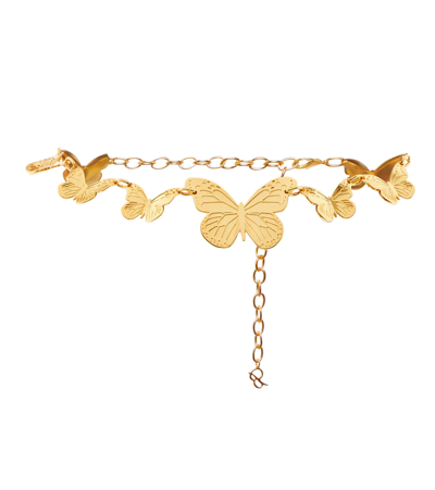 Blumarine Butterfly Chain Belt In Oro